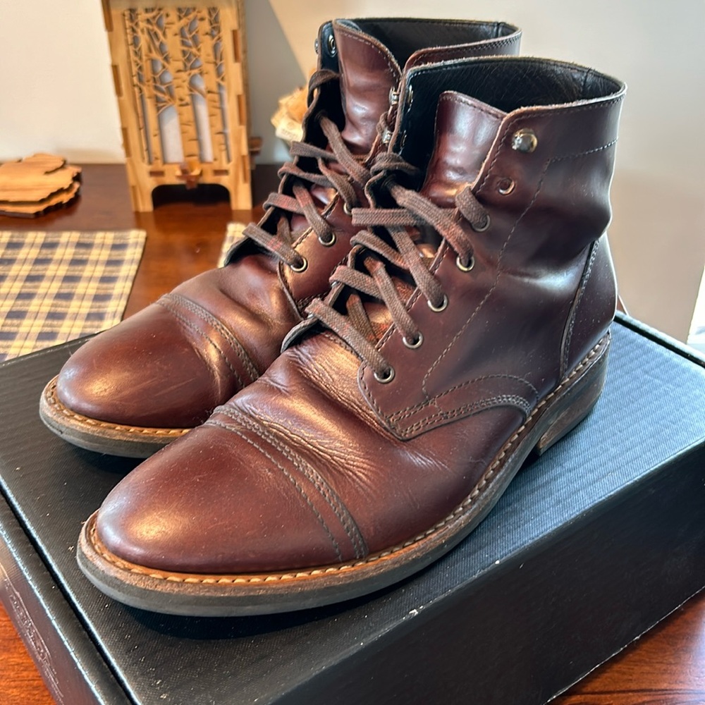Thursday Boot Company Brown Leather Cap-Toe Boots